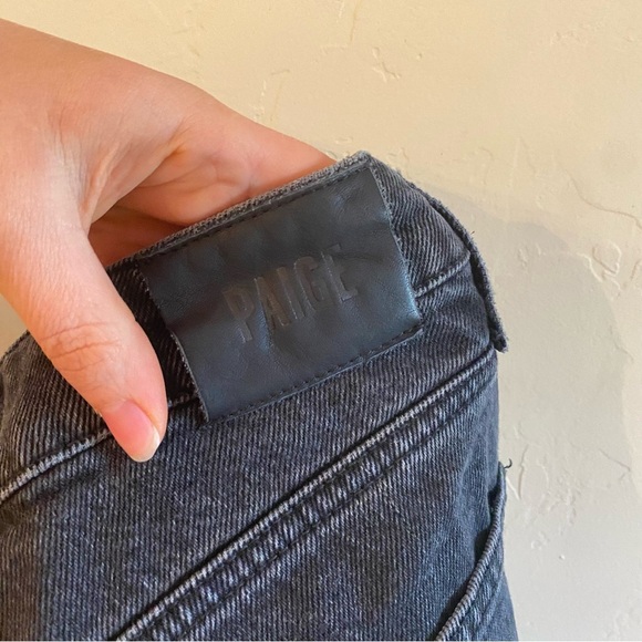 PAIGE High Rise sarah straight Distressed Jeans - Black - Picture 7 of 7